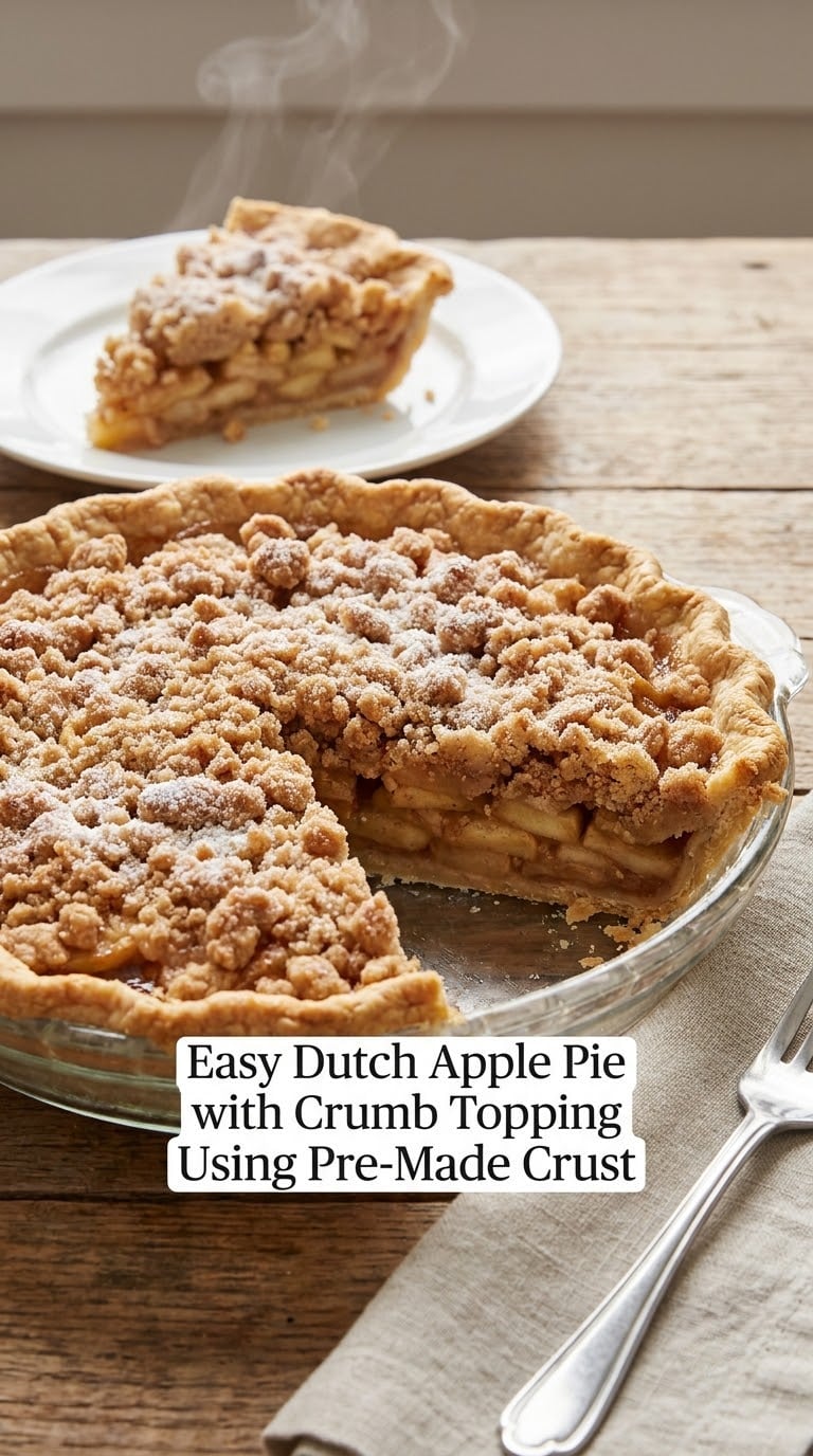Easy Dutch Apple Pie with Crumb Topping Using Pre-Made Crust