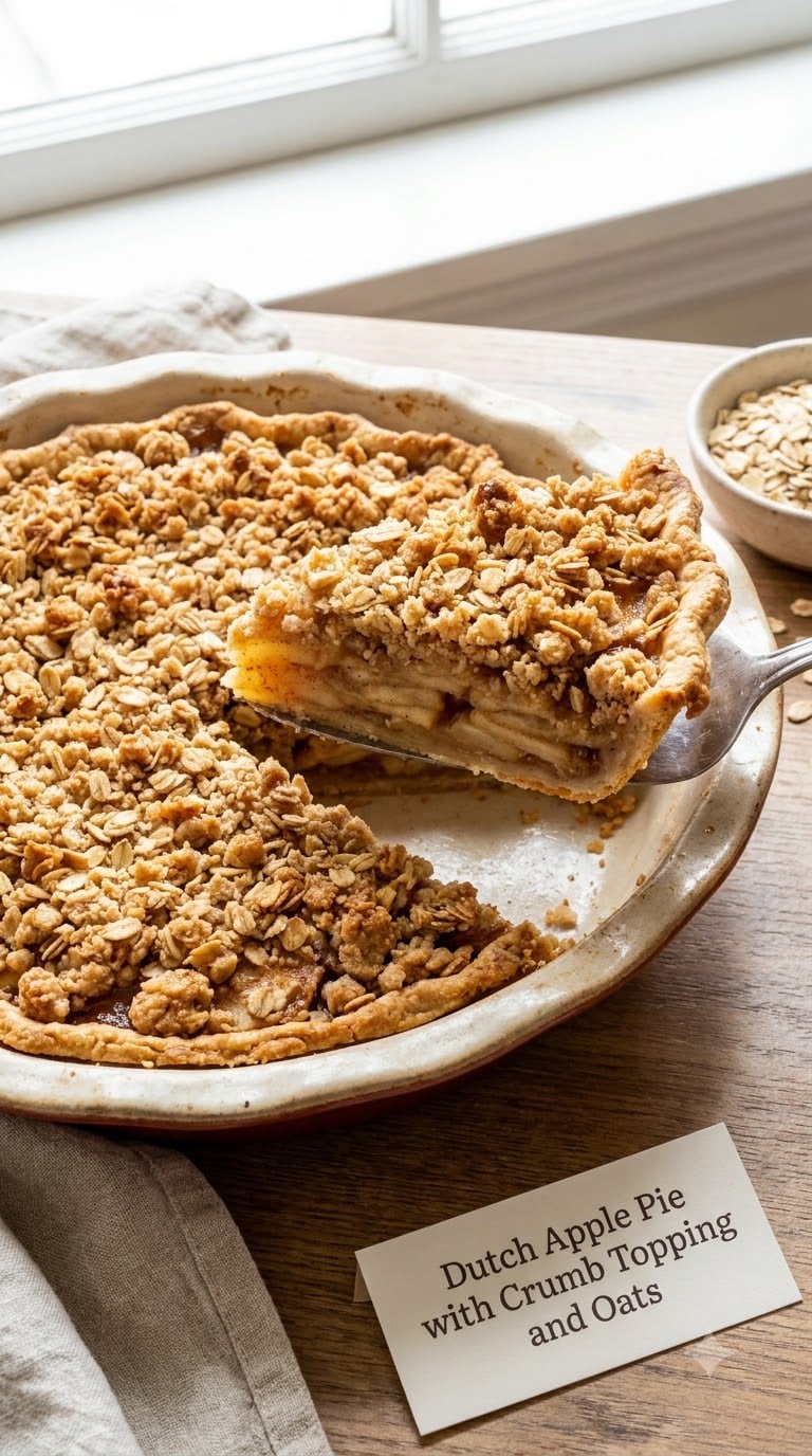 Dutch Apple Pie with Crumb Topping and Oats