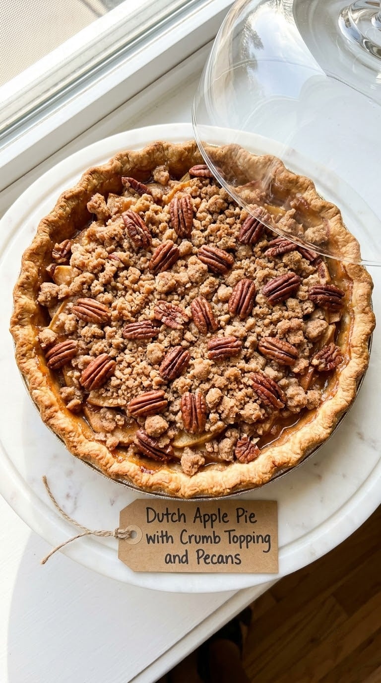 Dutch Apple Pie with Crumb Topping and Pecans