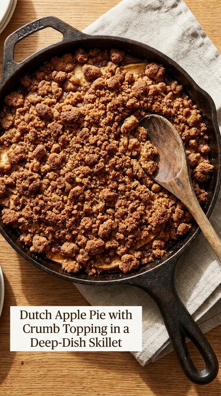 Dutch Apple Pie with Crumb Topping in a Deep-Dish Skillet