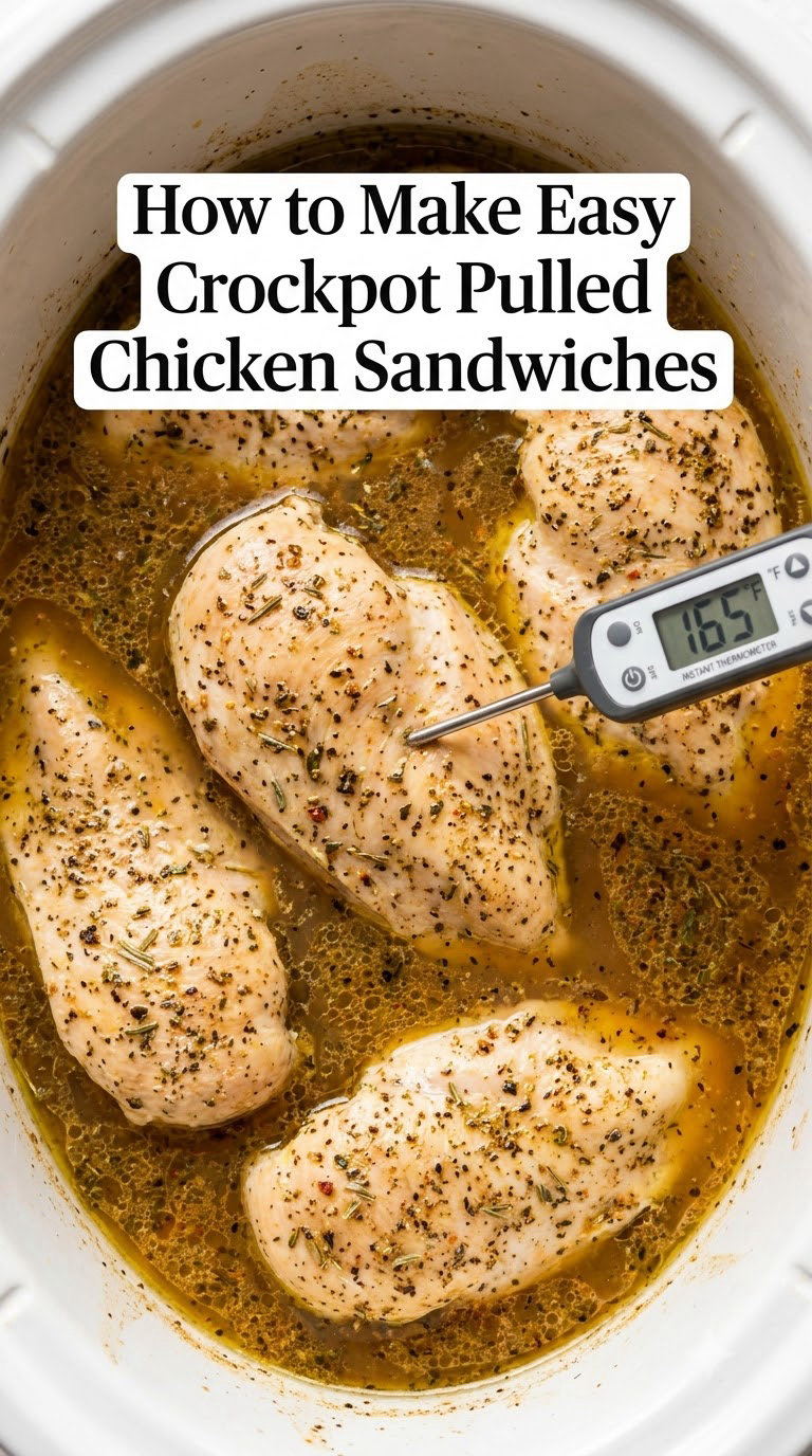 How to Make Easy Crockpot Pulled Chicken Sandwiches