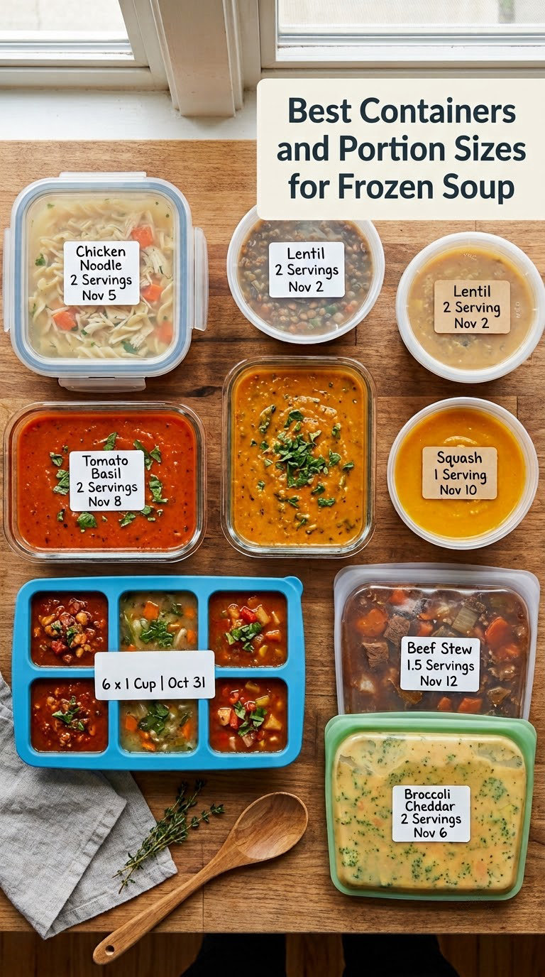 Best Containers and Portion Sizes for Frozen Soup