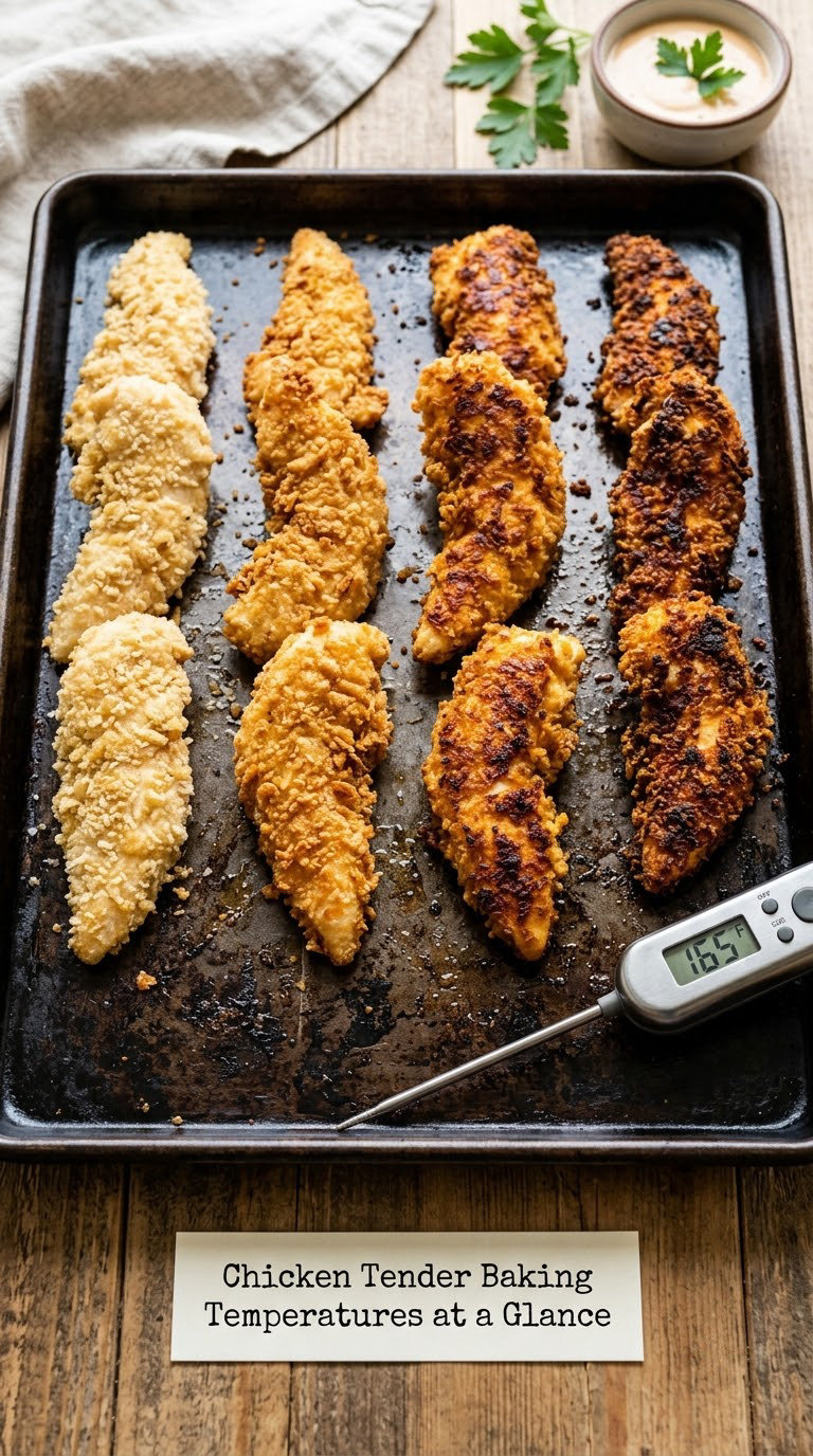 Chicken Tender Baking Temperatures at a Glance